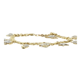 14k Yellow Gold Diamond 8” Marine Charm Bracelet