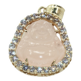 10k Yellow Gold Lavender Jade Laughing Buddha Pendant