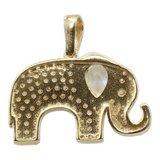 14k Yellow Gold Cubic Zirconia Elephant Pendant