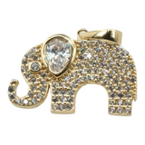 14k Yellow Gold Cubic Zirconia Elephant Pendant