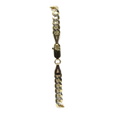 Vintage 14k Two-tone Diamond Cut Yellow Gold 7” ID Bracelet