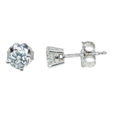 Estate 10k White Gold Diamond Stud Earrings