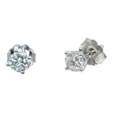 Estate 10k White Gold Diamond Stud Earrings