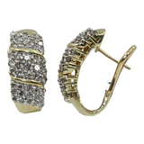 Ladies 14k Yellow Gold Diamond Earrings