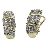 Ladies 14k Yellow Gold Diamond Earrings