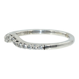 Juego de anillos de compromiso con diamantes de talla princesa en oro blanco de 14 k para mujer