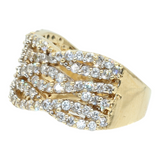 Ladies 14k Yellow Gold Diamond Cluster Ring