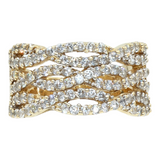 Ladies 14k Yellow Gold Diamond Cluster Ring