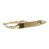 Vintage 14k Two-tone Diamond Cut Yellow Gold 7” ID Bracelet