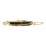 Vintage 14k Two-tone Diamond Cut Yellow Gold 7” ID Bracelet