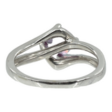 Ladies 10k White Gold Purple Topaz and Diamond Ring