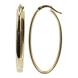 Ladies 14k Yellow Gold Oval Hoop Earrings