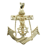 14k Yellow Gold Mariner Cross Pendant