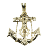 14k Yellow Gold Mariner Cross Pendant