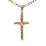 Colgante de crucifijo de oro amarillo de 14 k