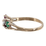 14k Yellow Gold Diamond and Assorted Stone Cocktail Ring