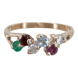 14k Yellow Gold Diamond and Assorted Stone Cocktail Ring