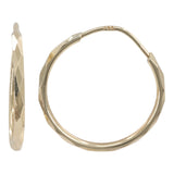 114k Yellow Gold Faceted Hoop Earrings