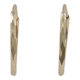 114k Yellow Gold Faceted Hoop Earrings