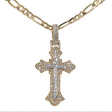 10k Yellow Gold Diamond Cross Pendant