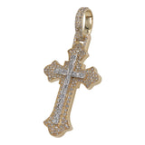 10k Yellow Gold Diamond Cross Pendant