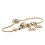 14k Yellow Gold Beaded Charm Bracelet