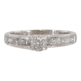 14k White Gold Diamond Solitaire Engagement Ring