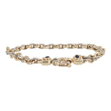 14k Two-tone Gold 7.5” Victorian Style Round Link Bracelet