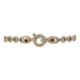 14k Two-tone Gold 7.5” Victorian Style Round Link Bracelet