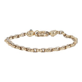 14k Two-tone Gold 7.5” Victorian Style Round Link Bracelet