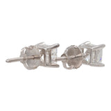 14k White Gold Princess Cut Diamond Stud Earrings
