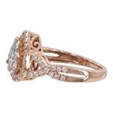 14k Rose Gold Diamond Pear Shaped Cluster Ring