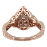 14k Rose Gold Diamond Pear Shaped Cluster Ring
