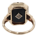 10K Yellow Gold Topaz & Onyx Reversible Flip Ring