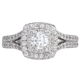 14K White Gold Diamond Cluster Ring 0.71Ctw