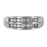 14k White Gold Dual Channel Set Diamond Ring