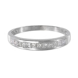 14K White Gold Diamond Princess-Cut Wedding Band Ring 0.24Ctw