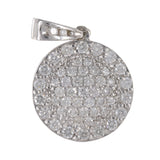 18k White Gold Round Diamond Pendant, Circle Diamond Pendant, 18k White Gold Necklace, Pendant