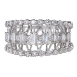 18k White Gold Openwork Graduated Diamond Cocktail Ring