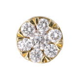 14k Yellow Gold Cluster Diamond Single Stud