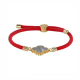 18K Yellow Gold Alhambra Mother Of Pearl Red Bracelet