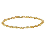 Pulsera de eslabones de talla diamante en oro amarillo de 22 k