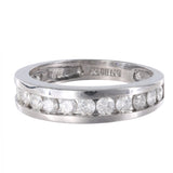 14k White Gold Channel Set Diamond Band