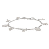 925 Sterlin Silver S Curb Link Chain And Multiples Charms Bracelet