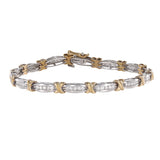 10k Two-tone Gold Diamond Tennis Bracelet