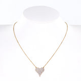 Collar con dije de corazón de topacio blanco en oro amarillo de 18 k