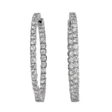 18K White Gold Diamond Hoop Earrings 2.16Ctw