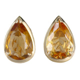 14K Yellow Gold Citrine Pear-Cut Stud Earrings