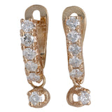 14K Rose Gold Diamond Bar Drop Earrings 0.46Ctw