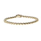 18K Yellow Gold San Marcos/Macaroni Style Link Hollow Bracelet